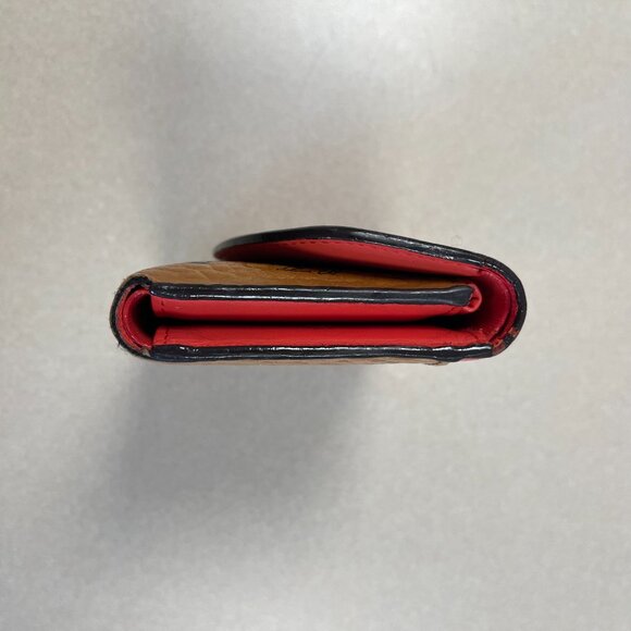 MCM  Visetos Grained Calfskin Tri-Fold Wallet - Marigold Orange - Preowned - Picture 3 of 15